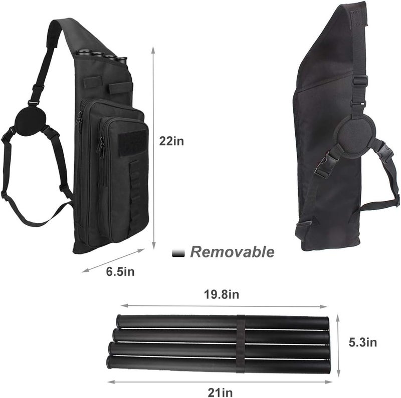 KRATARC Krayney Multi-function 4-Tubes Back Arrow Quiver Shoulder Hanged Target Shooting Archery Quiver for Arrows Takedown Bow - Image 3